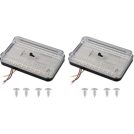 2 lampes de lecture intérieures pour voiture, 36 LED, plafonnier/littère (1/5)