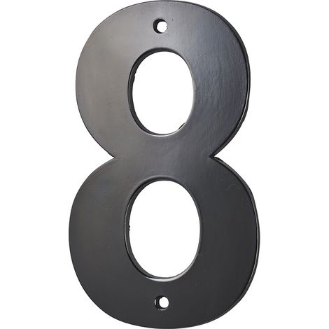 Targa Numero 8 altezza 80mm Nero metallo, da avvitare - THIRARD