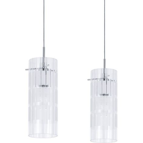 Lampada a sospensione Italux Max 2xE27 cromata 120cm (1/3)