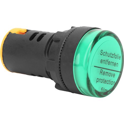 Lot de 10 voyants lumineux d'alimentation LED BERM, boîtier en polycarbonate ignifugé, diamètre 22 mm, 380 V, AD16-22D/S, vert (1/5)