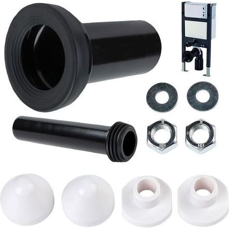 Anschlussset für Wand-WCs mit Spülkasten, PVC-Rohrdurchmesser 90/110 mm, Länge 180 mm, kompatibel mit Geberit Duofix 405.116.00.1, Abflussrohr für Wand-WCs (Modell) (1/5)