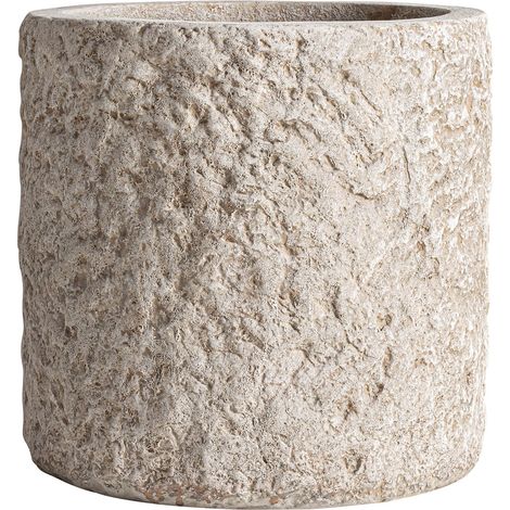 Cache pot cylindrique en béton blanc cassé - blanc cassé (1/3)