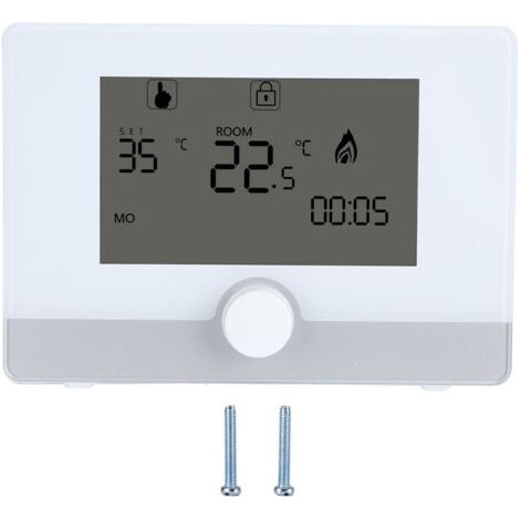 QORVA- Contrôle de température de thermostat programmable pour le système de chauffage de chaudière suspendu mural noir