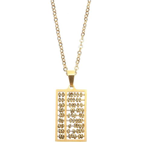 Unique Creative Design Necklace with Gold Finish Stainless Steel Abacus Pendant, Fade Resistant, for Various Parties (1/5)