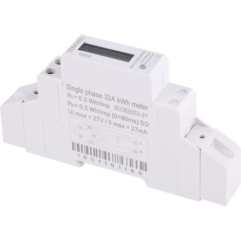 Compteur d'énergie électrique monophasé à affichage numérique LCD 1P sur rail DIN-AquaForge (1/5)