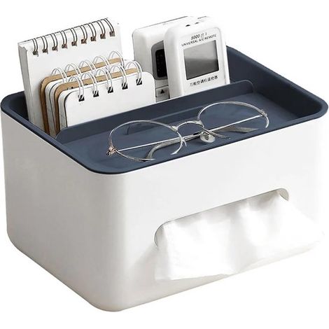 Porta fazzoletti rettangolare, porta fazzoletti multifunzionale con organizer per scrivania, soggiorno, camera da letto, ufficio domestico (1/5)
