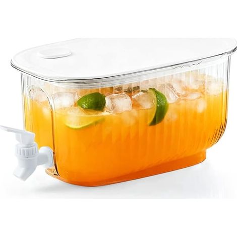 Distributore di bevande, frigorifero, contenitore per succhi di frutta, caraffa per acqua fredda con rubinetto, contenitore per succhi con coperchio, bevanda per feste, tè freddo (1/5)