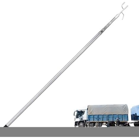 Pince de Cargaison, Crochet récupération, Longue portée, Pick-up 1,5 m, Accessoire Camion Robuste, Manche télescopique, résistant à la Rouille, Extensible blanc -