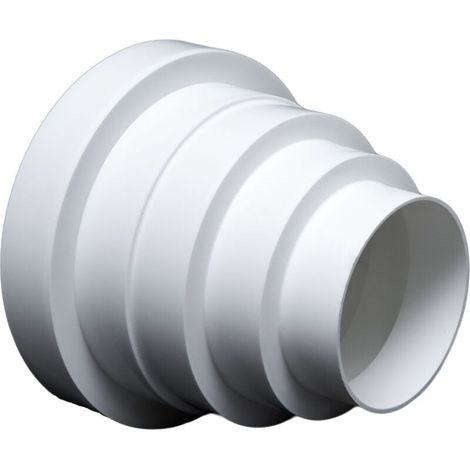 Réducteur universel rond pour ventilation – Diamètres 80-150 mm – PVC résistant à la corrosion – Montage rapide et facile (1/4)