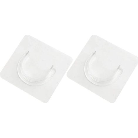 2 Supports pour Rideaux sans Percage, Fixation Adhésive Murale Transparente, Porte-Rideau de Douche et Salon (1/3)