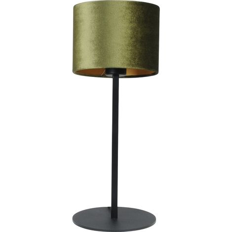 Lampe de table noire Venus avec abat-jour vert olive - 4470-05-04-30