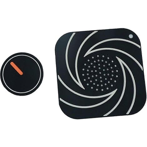 Tapis de bonde de sol amovible et joint d'étanchéité pour baignoire et lavabo, 15 x 15 cm, réutilisable.-Black (1/5)