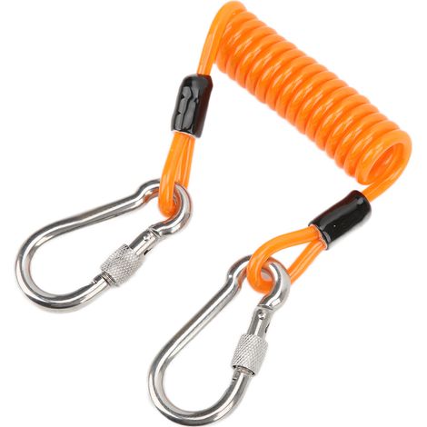 Verlustsicheres Tauchseil mit Edelstahlschlaufen und Schnellverschluss – Orange (1/5)