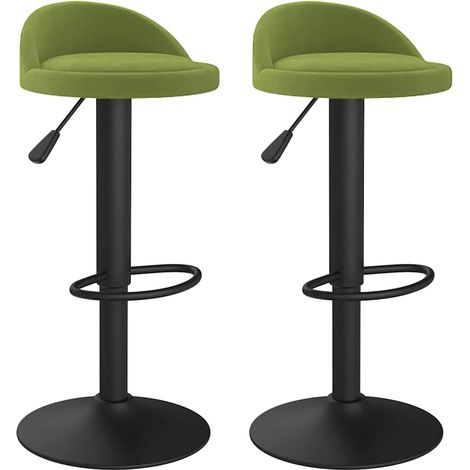 Maison Exclusive - Sgabelli da Bar 2 pz Verde Chiaro in Velluto (1/5)