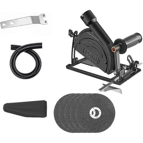 Support de Meuleuse D'angle en Métal, Support de Meuleuse Réglable à 45 °, Couvercle de Bouclier de Machine de Découpe pour les Projets de Bricolage Ordinaires (5× Lame de scie-Crezuo