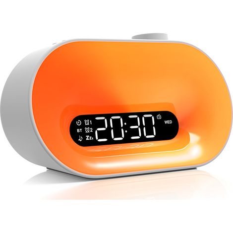 Reveil Lumineux Simulateur d'Aube, Réveil Matin avec 7 Sonneries, 30 Sons Apaisants Lampe de Chevet pour Ado/Adulte (1/4)