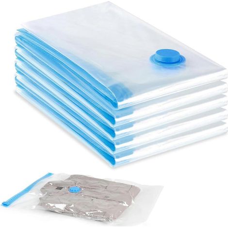 Sacs de rangement sous vide, lot de 5, petits sacs de rangement sous vide, 30 x 50 cm, réutilisables et peu encombrants-AquaForge