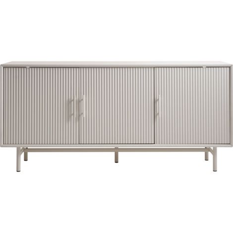 Buffet 3 portes en bois et métal L160cm - Grège - JURA (1/5)