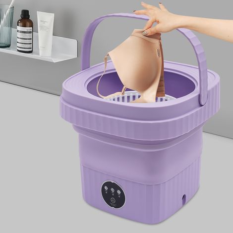 Lavatrice portatile viola 6L, mini lavatrice pieghevole, può lavare biancheria intima, calzini, abiti bimbo, asciugamani, guanti e altri piccoli oggetti DE (1/5)