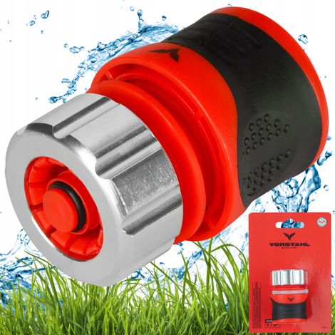 Raccord rapide AVEC butée POUR tuyau d'arrosage Raccord rapide 1/2" et 5/8" Vorstahl (1/5)