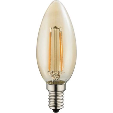Ampoule vintage E14 ampoule LED filament rétro, verre ambre, 4 watts 350 lumens 2200 kelvins blanc chaud, DxH 3,5x10 cm (1/2)
