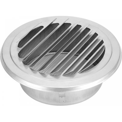 Couvercle de tuyau de ventilation Grille plate Conduit Hotte d'aération Acier inoxydable 304 Diamètre 125 mm Coupe-vent Anti-insectes (1/5)