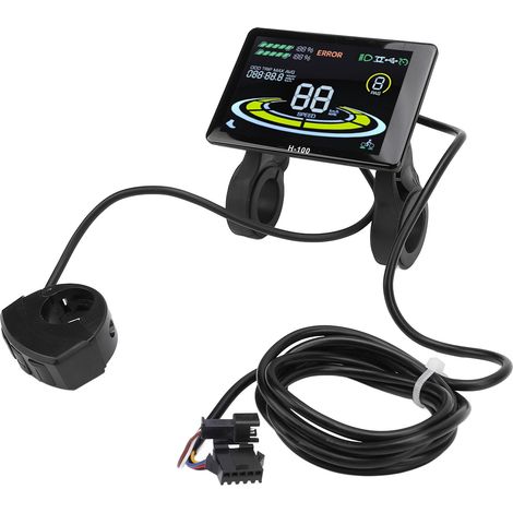 Compteur électrique pour vélo avec écran LCD couleur et connecteur SM, compatible VTT 24 V, 36 V, 48 V, 60 V et 72 V. (1/5)
