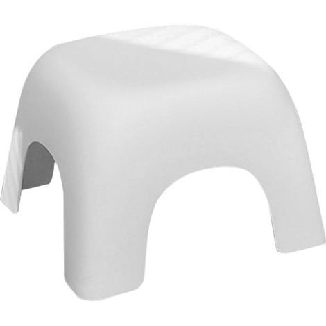 Tabouret escabeau pratique en plastique blanc (1/5)