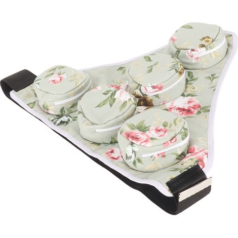 Boîte de moxibustion sans fumée portable 5 cases, étui en tissu doux anti-chaleur vert (1/5)