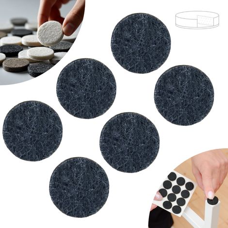 Selbstklebende Filzgleiter, Durchmesser 45 mm, schwarz, 500 g/m² (6er-Packung), Basic (1/5)