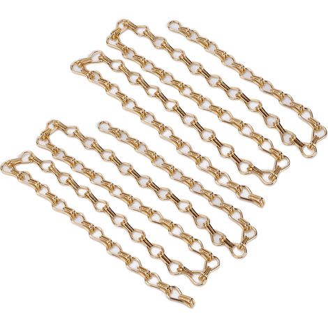 Lot de 2 chaînes de suspension d'un mètre, antirouille et anticorrosion, montage facile, pour la création de mangeoires à oiseaux (dorées).