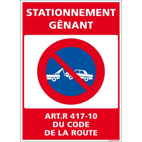 Autocollants de Signalisation Souple – Panneaux de Signalisation Autocollants – Plusieurs tailles au choix – Signalisation Française - Stationnement gênant - 150 x 210 mm