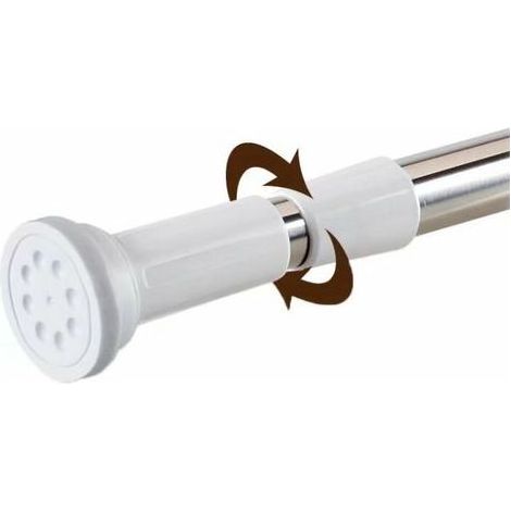 Tringle à rideau extensible 50-80 cm – Acier inoxydable – Charge max 20 kg – Installation sans perçage – pour salles de bains et douches (1/4)