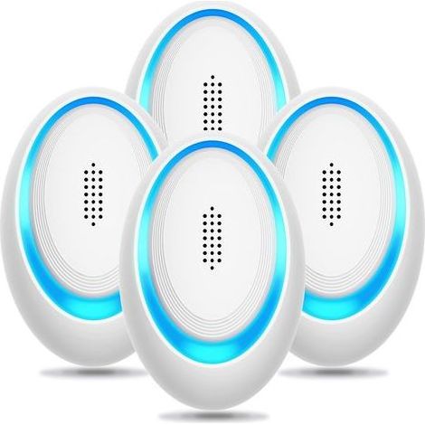 Lot de 4 répulsifs à ultrasons pour insectes, piège électronique à souris pour l'intérieur, insert répulsif contre les moustiques et les araignées, répulsif efficace contre les rongeurs (1/5)