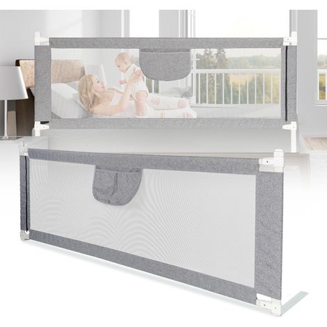 Wolketon Barandilla de cama infantil 150 CM Barandilla de cama infantil elevable Barandilla de cama vertical anticaída