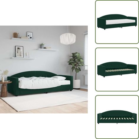 Sofá cama verde oscuro - vidaXL Sofá cama con colchón terciopelo verde oscuro 90x200 cm - Sofá cama con espuma