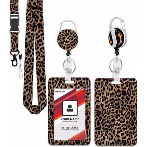 Porte Badge Rétractable, Lot de 1 avec Pince Sécurité (1/5)