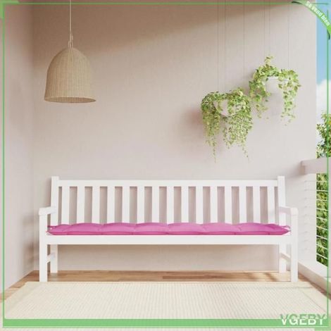 361657 Coussin de banc de jardin rose 200x50x7 cm tissu (1/5)