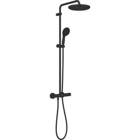 Colonne de douche avec mitigeur thermostatique - Economie d'eau - GROHE Vitalio Start System 250 - Noir Mat - 266772431