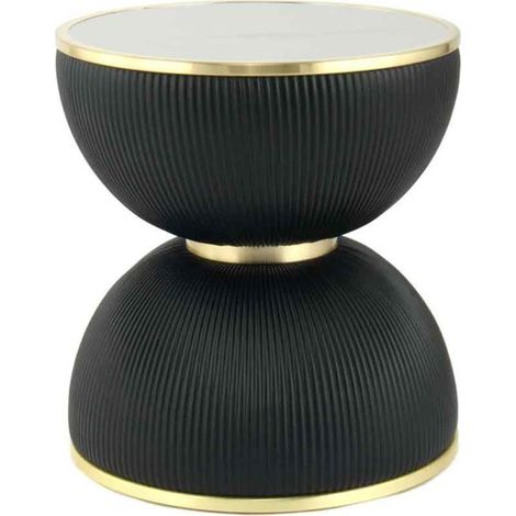 Table d'Appoint Design "Jokai" 51cm Noir & Or (1/5)