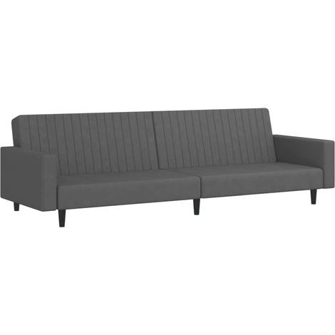 Canapé  Sofa-lit à 2 places gris foncé velours (1/5)