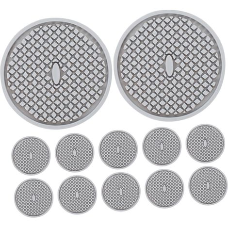 Posavasos de silicona de 12 piezas para mesas de centro, aislantes del calor, anti-quemaduras, estilo rústico para bebidas. (1/5)