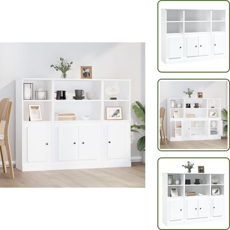 Buffets 3 pcs blanc bois d'ingénierie - Buffet Design Moderne - Meuble Rangement Cuisine - Armoire Blanche - Buffet Trois Portes - Mobilier Salon (1/5)
