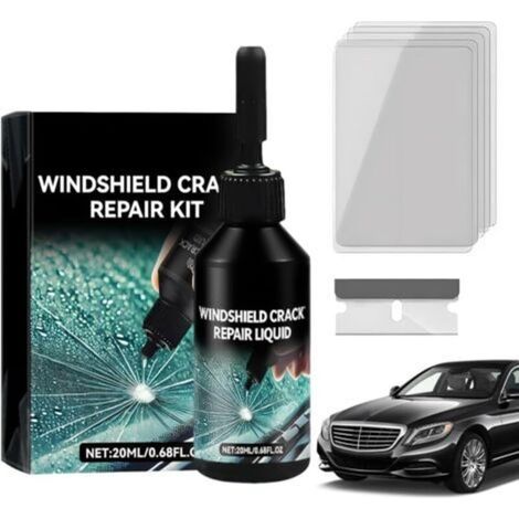 Kit Reparation Pare Brise, Colle Pare Brise Voiture Brise de Voiture Réparation Pare Brise, Kit de Réparation de Verre Fissuré, Toile D'araignée, étoile, Entaille, Croissant de Lune Demi Lune (1pcs) (1/5)