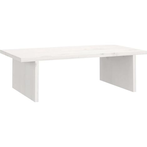 Support de moniteur Support d'écran Blanc 50x27x15 cm Bois de pin solide CFW94176 (1/5)