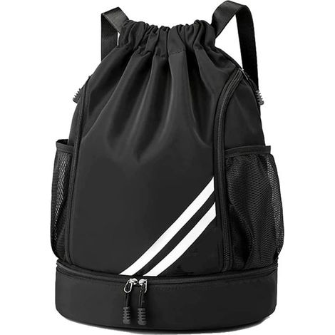 Sac à dos de sport tendance, grand sac de gym à cordon, sac à dos imperméable avec compartiment inférieur et large cordon, petit sac à dos avec poche intérieure et poche extérieure pour un accès rapid (1/5)