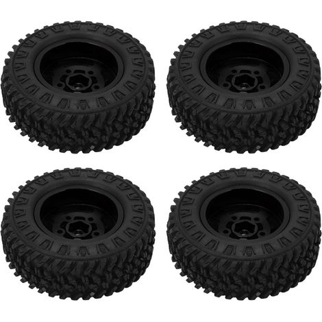 Pneu en caoutchouc à jante de 55 mm avec contrepoids en laiton pour voiture RC AXIAL SCX24 1/24, pièces détachées noires (1/5)