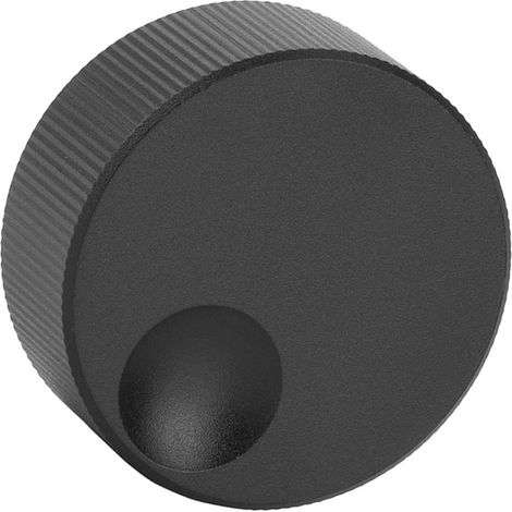 Bouton de réglage du volume 32 x 13 mm, en aluminium massif noir mat, pour potentiomètre de 6 mm (1/5)
