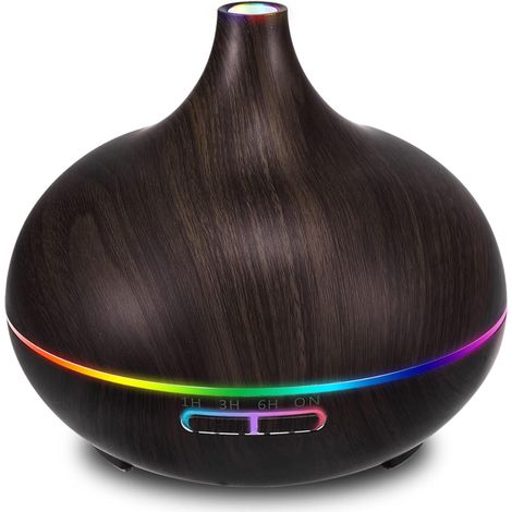 Diffuseur huiles essentielles 550 ml noir, minuterie arrêt automatique LED (1/5)