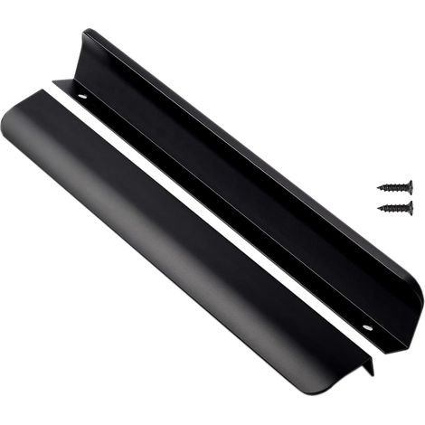 Lot de 6 Poignée Invisible Noir Entraxe 320mm Alliage Aluminium Meuble Cuisine